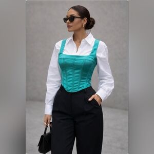 Beulah Style Sophia Corset Green Top Sz S